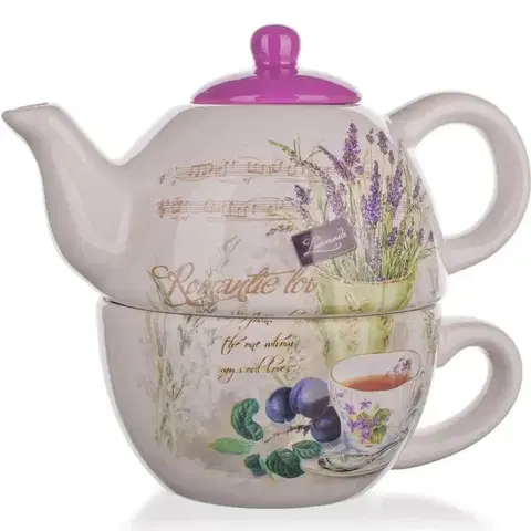 Banquet Konvička 360ml se šálkem 330ml Lavender 60ZF1124-A