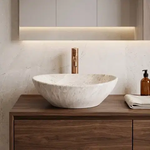 REA Umyvadlo na desku Sofia Light Stone 41x34,5 REA-U0165