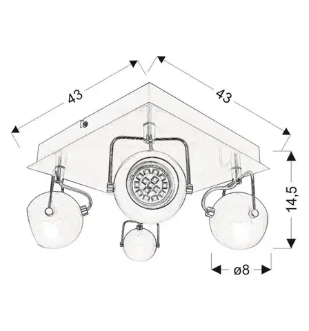 Stropní lampa Tony stropní lampa LED GU10 matná černá