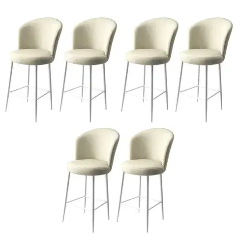 Bar Stool Set (6 Pieces) Alte - Cream, White