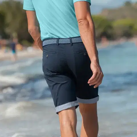 Bermudy s ohrnutím chambray