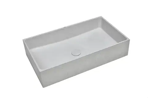 Umyvadlo na desku SAT Cemento 64x37 cm šedá bez přepadu CEM6437TS CEM6437TS
