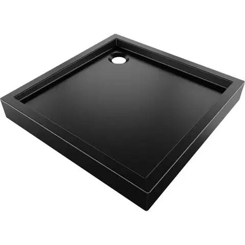MEXEN Flow+ Sprchová vanička čtvercová 80 x 80, černá mat 46S708080H