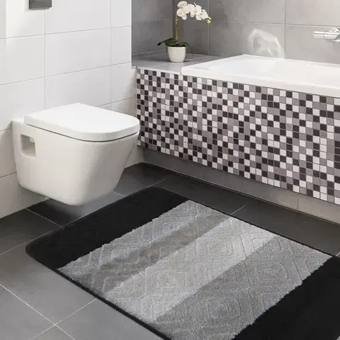 Černo šedý dvoudílný set do koupelny a WC