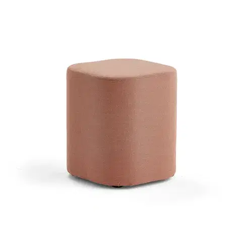 Taburet COMFY, vlněný potah, lososově růžová