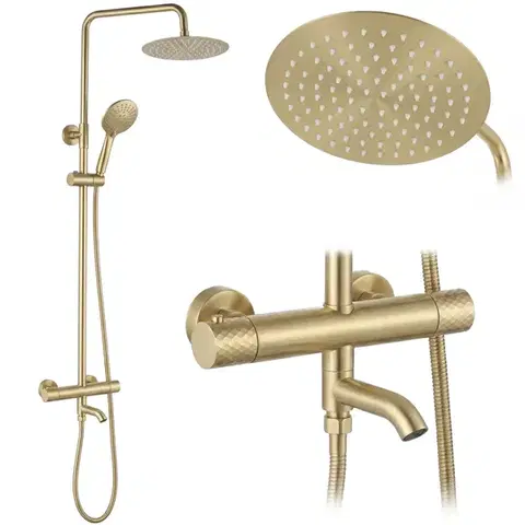 REA Sprchová sada s termostatem LUNGO Diamond Gold Brush REA-P8923