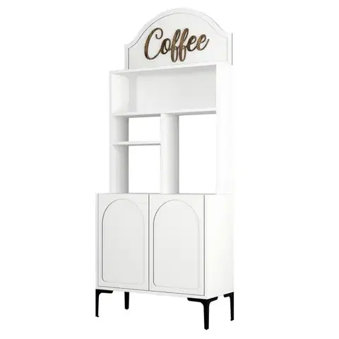 Coffee Bar Cabinet Lyon 80 - White, Black