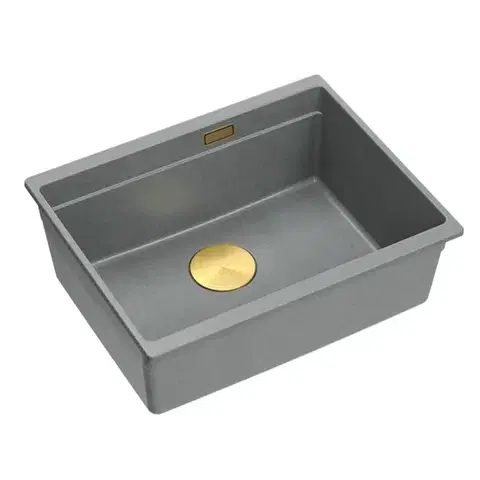 Quadron Granitový dřez Logan 100 Grey Metallic Měď HQJ6045U5_PVDC1_U