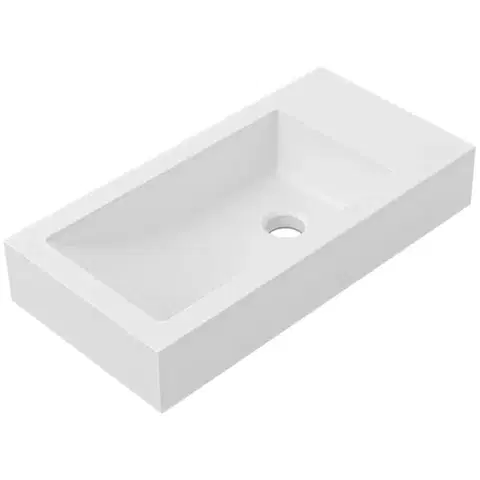 CERANO Umyvadlo z litého mramoru Sofia bílá matná 50x25  CER-679472