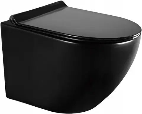 Rapid SL pro závěsné WC 38528SET s chromovou deskou + WC MEXEN LENA ČERNÁ Rimless + SEDÁTKO 38772001 ME01