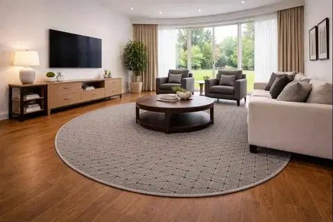 Vopi, Kusový koberec Udinese šedý kruh, 100x100 (průměr) kruh, šedá, chodba / předsíň
