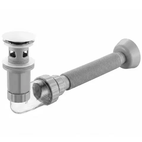 REA Umyvadlový sifon s univerzální výpustí click-clack Flow White REA-A9493