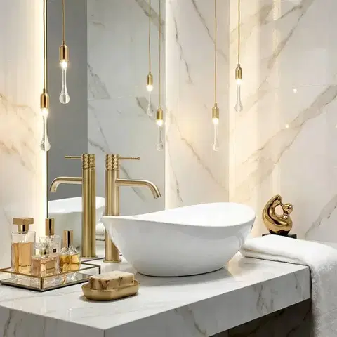 REA Umyvadlová baterie Lungo Diamond Brush Gold vysoká REA-B9845