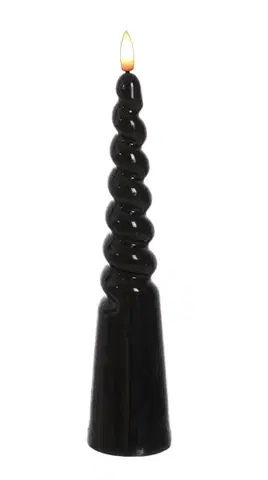 Mondex LED svíčka IDALIA SPIRAL 25 cm černá