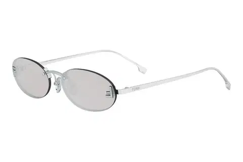 FENDI First Crystal Grey Oval Sunglasses - ONE SIZE (54)