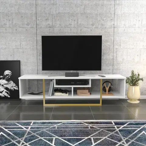 TV stolek Asal 150 - White, Gold
