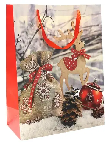 PROHOME - Dárková taška vánoční 38x50x18cm