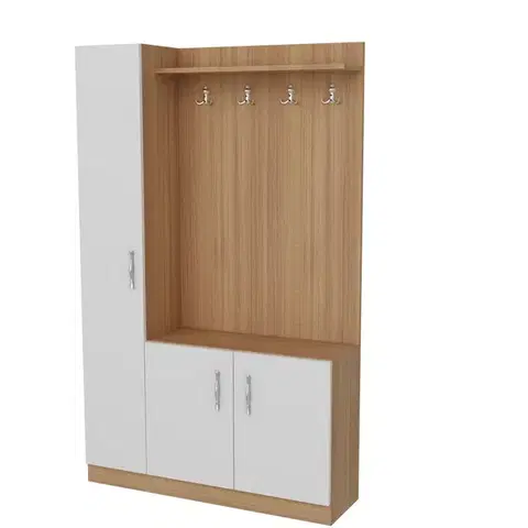 Předsíňová stěna Naturel - Teak, White