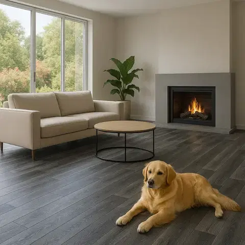 Beauflor, PVC podlaha - lino Blacktex Fumed Oak 966M - dub, na míru, šíře 3m,4m, šedá, filc, chodba / předsíň