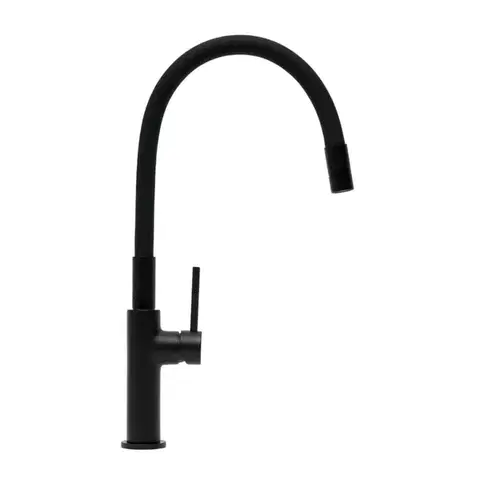 Dřezová baterie SAT se silikonovým ramínkem černá matná SATBSD290CM SATBSD290CM