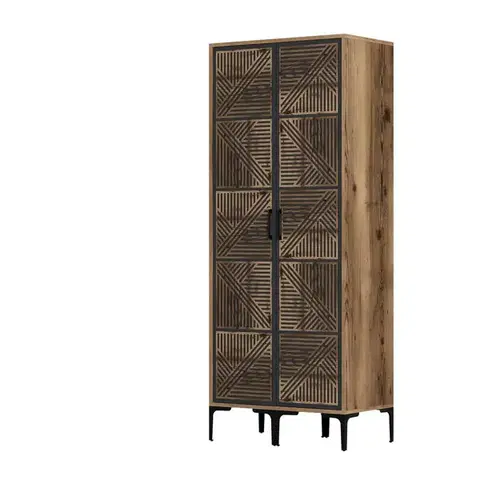 Šatní skříň Kumsal PP - Walnut, Anthracite