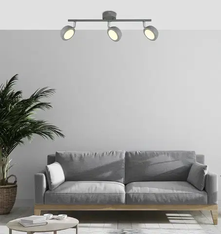 Nástěnná lampa s měkkým LED páskem, šedá 3000K