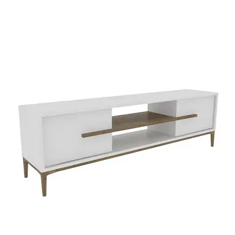 Televizní stolek Eslem White and Walnut