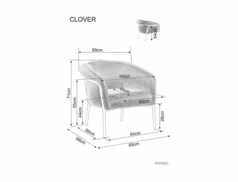 Signal Designové křeslo Clover šedé