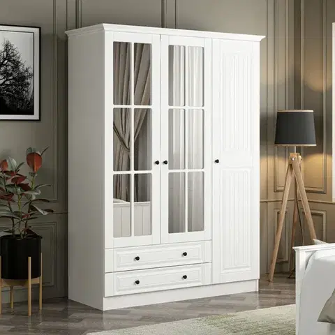 Šatní skříň Kale 3 Mebran Kapak 190 - White