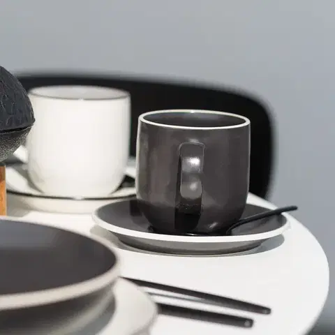 Kávový set 12 ks — Elements Yin &amp; Yang black - W0225