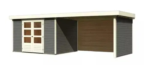Dřevěný zahradní domek ASKOLA 5 s přístavkem 280 Lanitplast