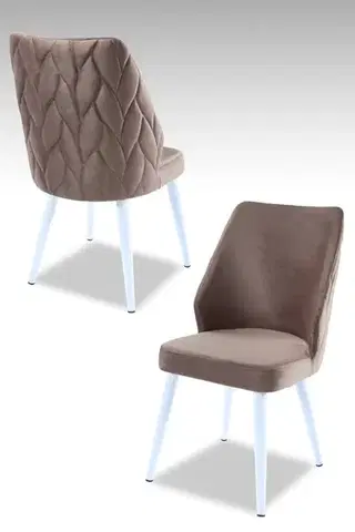 Sada židlí (2 kusy) Pufi - Cappuccino, White