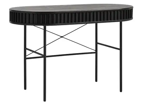 Estila Psací stůl Odense, černý dub, lamelový, 120 cm