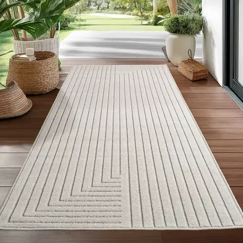 Ayyildiz, Kusový koberec Nova 1202 cream - na ven i na doma, 80x150, bílá, chodba / předsíň