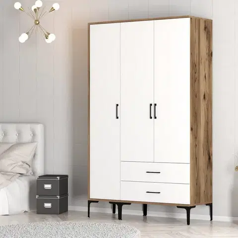Šatní skříň Kumsal ST - Walnut, White