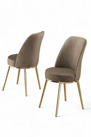 Sada židlí (6 kusů) Pefa - Cappuccino, Gold