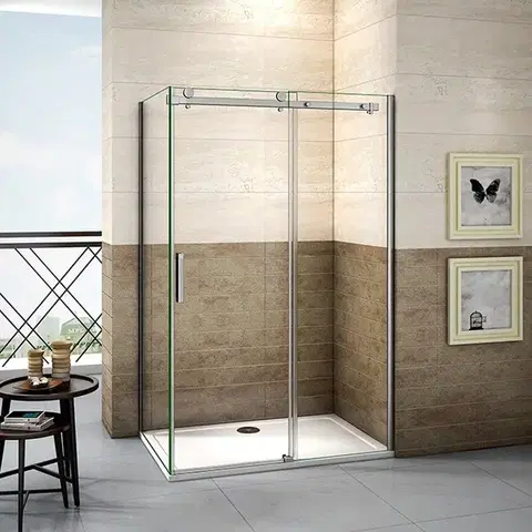 H K Sprchový kout DIAMOND 100x70 L/P varianta včetně sprchové vaničky z litého mramoru SE- DIAMOND10070/SE-THOR-10070