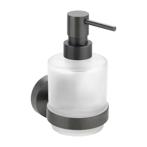 SAPHO X-ROUND GUN METAL dávkovač mýdla 200ml, mléčné sklo, gun metal XR103GM