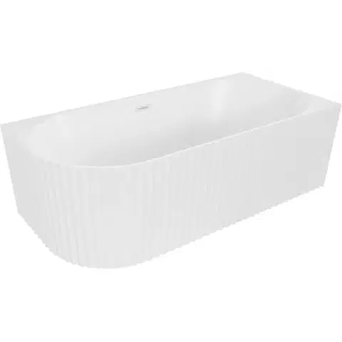 MEXEN/S Gia volně stojící rohová vana reliéf pravá 170 x 80, bílá mat, sifon a přepad bílá 52701708001P-20