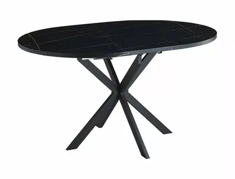 Signal Jídelní rozkládací stůl Gaston 100/135 cm černý mramor/černý