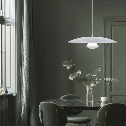 Závěsná lampa bílá LED 48cm Lund Ledea
