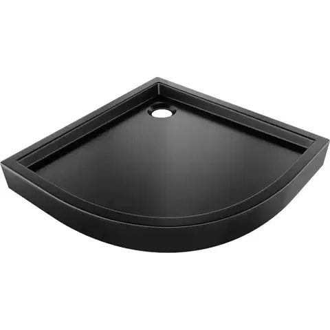 MEXEN Flow+ Sprchová vanička čtvrtkruh 80 x 80, černá mat 46Q708080H