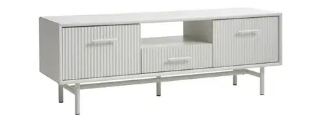 Estila TV stolek Hvidea, greige, žebrovaný, 140 cm