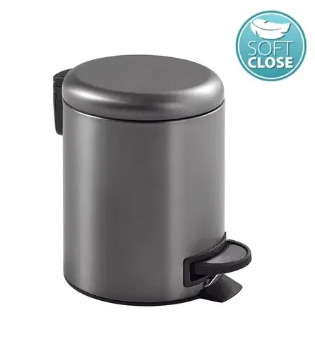 Gedy POTTY odpadkový koš 3l, Soft Close, gun metal 320981