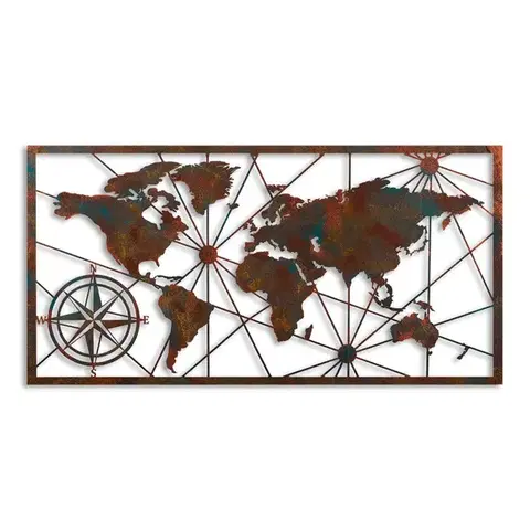 Dekorativní kovový doplněk na zeď World Map Large - 2