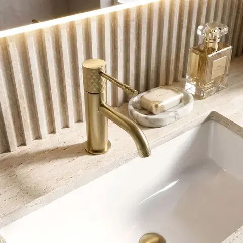 REA Umyvadlová baterie Lungo Diamond Brush Gold REA-B9843