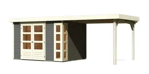 Dřevěný zahradní domek KERKO 5 s přístavkem 280 Lanitplast