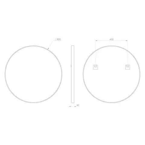 SAPHO NOTION kulaté zrcadlo v rámu ø 80cm, zlato mat NT800G