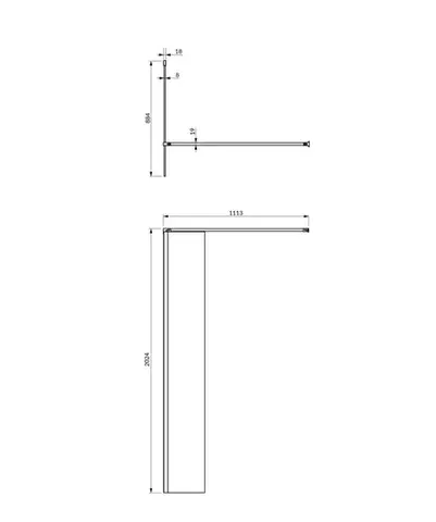 OMNIRES MARINA walk-in, 90 cm černá mat / transparent /BLMTR/ DNR90XBLTR