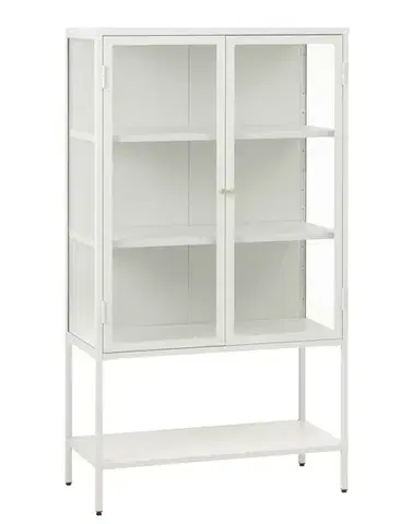 Estila Barová skříňka Soeren, bílá/sklo, 160 cm